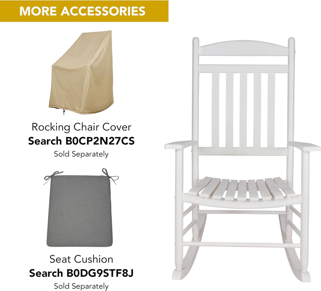 Shine Company Maine Wood Rocking Chair, White