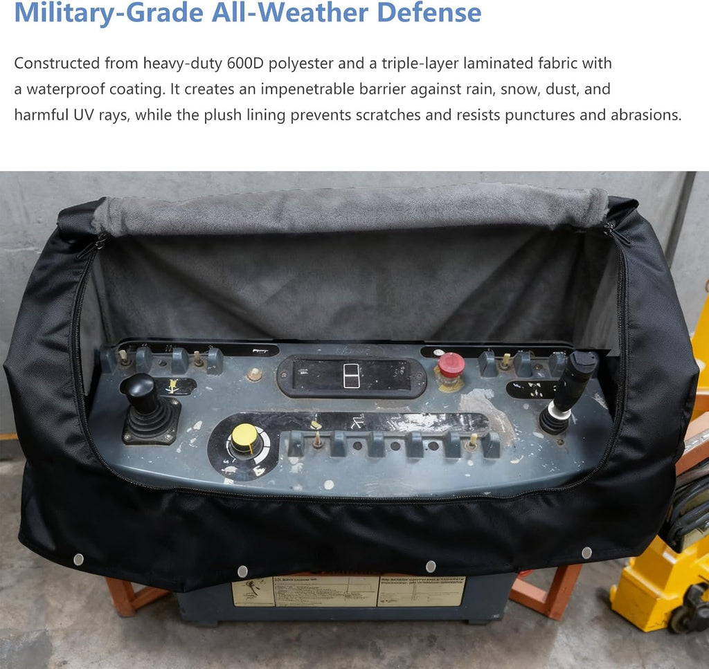 Center Consoles Cover for Genie Boom Lift Control Box, Universal Protective Cover for All Fuel Driven RT Genie Boom Lift Models, Double Layer Thickened Waterproof with Plush Lining