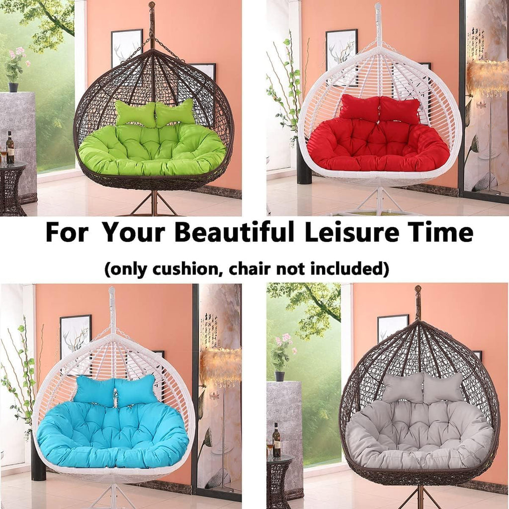 Double Rocking Chair Cushion, Thick Chair Cushion for Hanging Basket Chair, Egg Hanging Chair, Rattan Chair, Wicker Chair Cushion for Indoor Outdoor Patio Garden, Egg Chair Cushion only ( Color : Coff