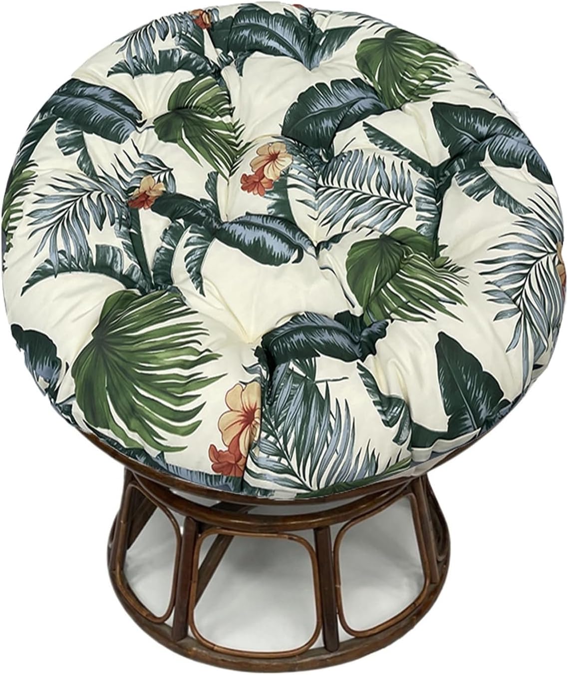 Ergonomic Wicker Papasan Chair Cushion, Round Papasan Swivel Chair Cushion, Rocking Chair Cushion for Outdoor Indoor(Hawaii,51 * 51 in)
