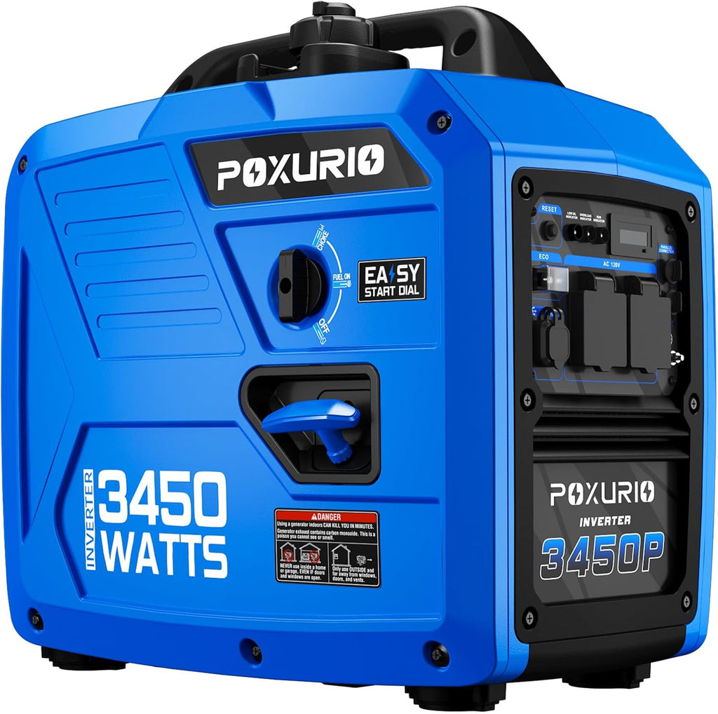 3450-Watt Portable Inverter Generator for Home Use, 1.6Gallon Large Fuel Tank Up to 8.3 Hours Use, 120V Gas Powered Generator Super Quiet - EPA Compliant