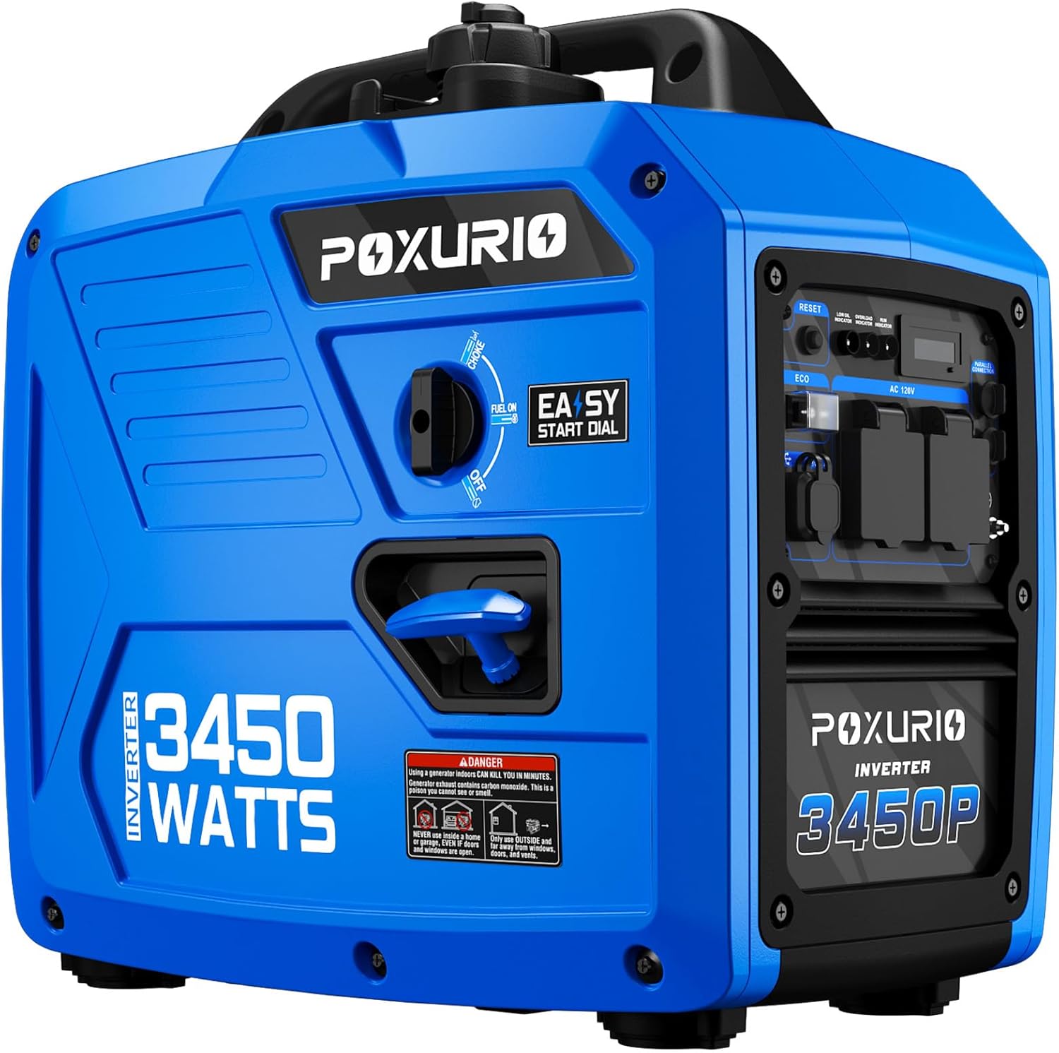 3450-Watt Portable Inverter Generator for Home Use, 1.6Gallon Large Fuel Tank Up to 8.3 Hours Use, 120V Gas Powered Generator Super Quiet - EPA Compliant