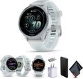 Garmin Forerunner 570 Running Smartwatch, 42MM WiFi, GPS Fitness Smart Watch for Men and Women, Cloud Blue Aluminum with Translucent Whitestone/Cloud Blue Band Bundle with P-Bank + More