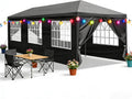 Party Tent for Outdoor Wedding, Birthday, Event, Patio - Gazebo Carport Canopy Shade With Removable Sidewalls & Transparent Window (10'x30'/8 Sidewalls Black)