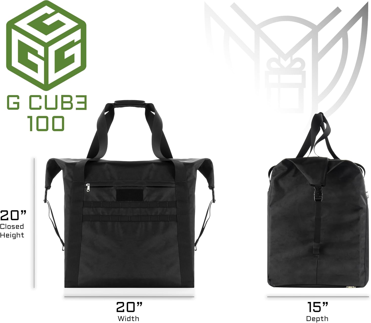 Xtreme Sight Line ~ G CUBƎ 100 Faraday Bag for Medium to Large Generators and Electronics ~ Protects Against EMP/CME/EMF/RF ~ Diamond Form Faraday Interior ~ 1680D Ballistic Nylon Exterior ~ Black