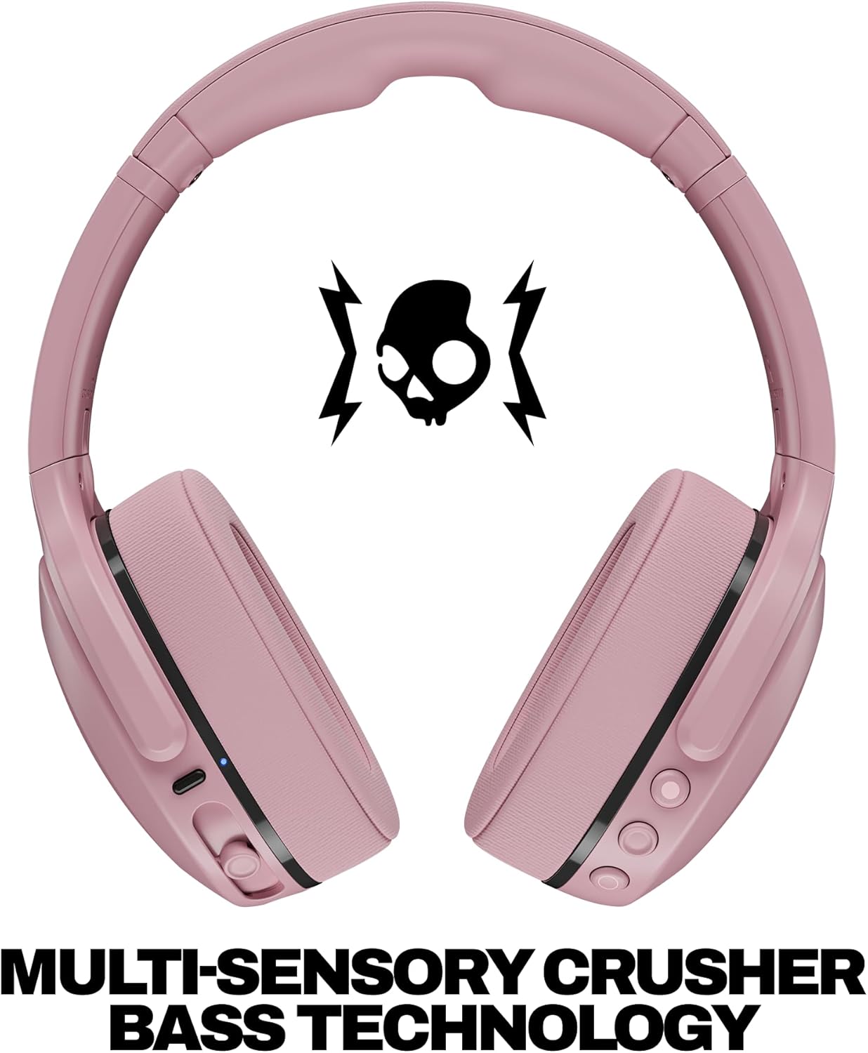 Skullcandy Crusher 540 Active Wireless Bluetooth Headphones with Multi-Sensory Bass, Noise Isolating Over-Ear Fit, Sweat and Water Resistant, 40 Hours Battery, Microphone for iPhone Android - Soft