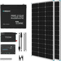 Renogy 200 Watt 12V Complete Solar Panel Starter Kit: 2pcs 100W Solar Panel + 30A Charge Controller + 100Ah Lithium Battery + 600W Premium Solar Inverter for RV Off Grid with Battery and Inverter
