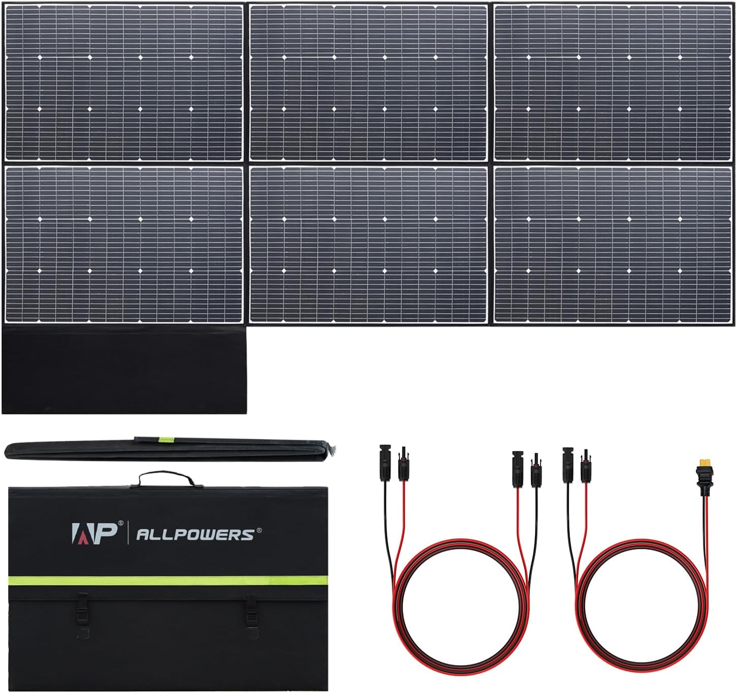 ALLPOWERS SP039 600W Foldable Solar Panel, 24% Efficient IP66 Waterproof for RV Camping Home & 12V Systems, Compact Portable Design