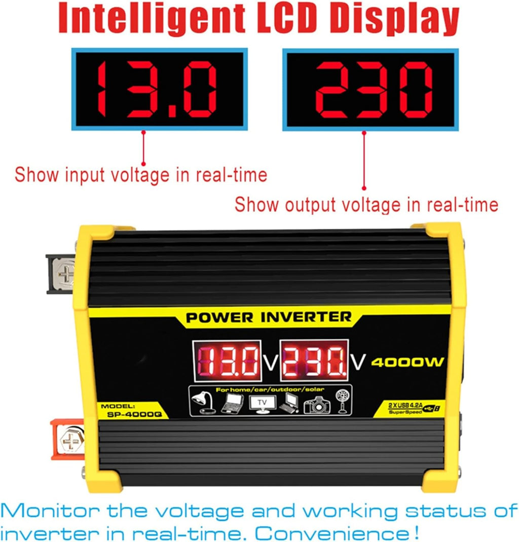4000W 12V to 110V/220V Solar System Combination Inverter Solar Panel Kit Solar Generator Home Grid System 30A Controller + 18w12v Solar Panel (Color : Black, Size : 12V-110V)
