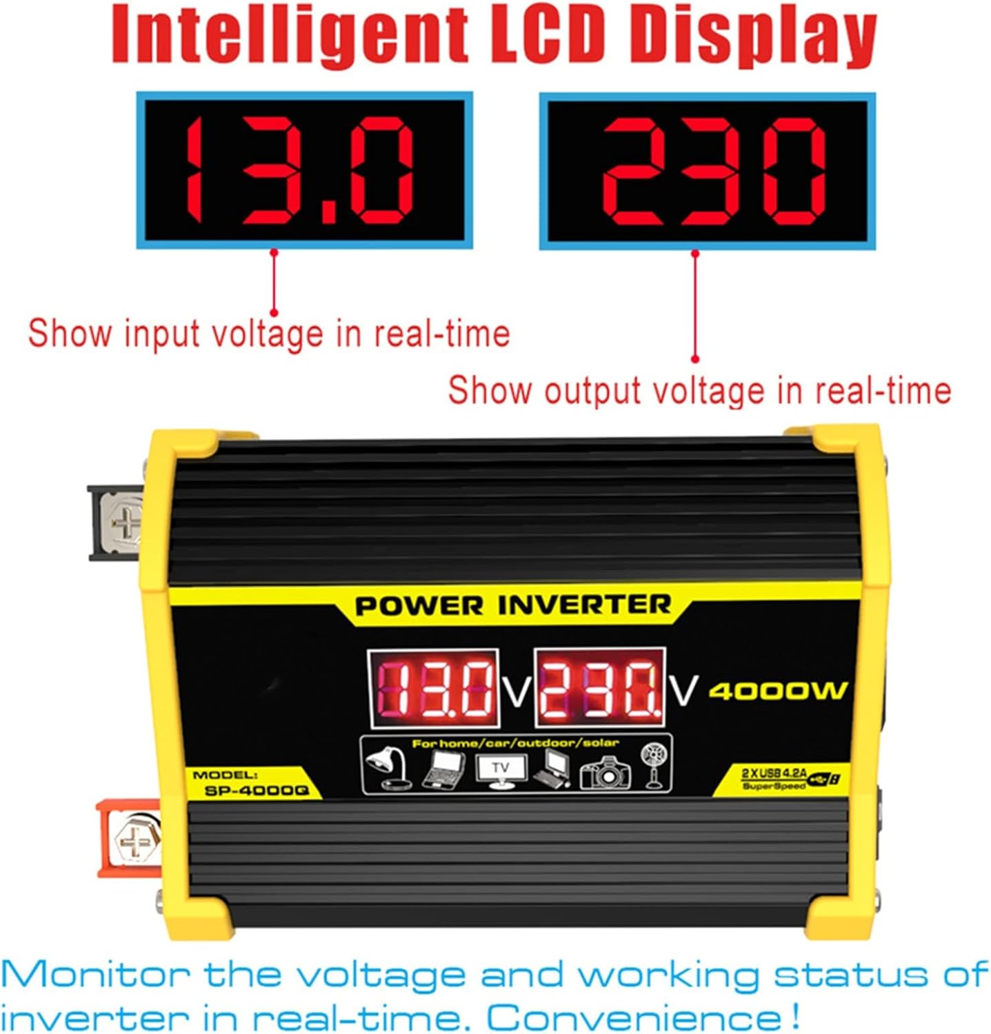 4000W 12V to 110V/220V Solar System Combination Inverter Solar Panel Kit Solar Generator Home Grid System 30A Controller + 18w12v Solar Panel (Color : Black, Size : 12V-110V)