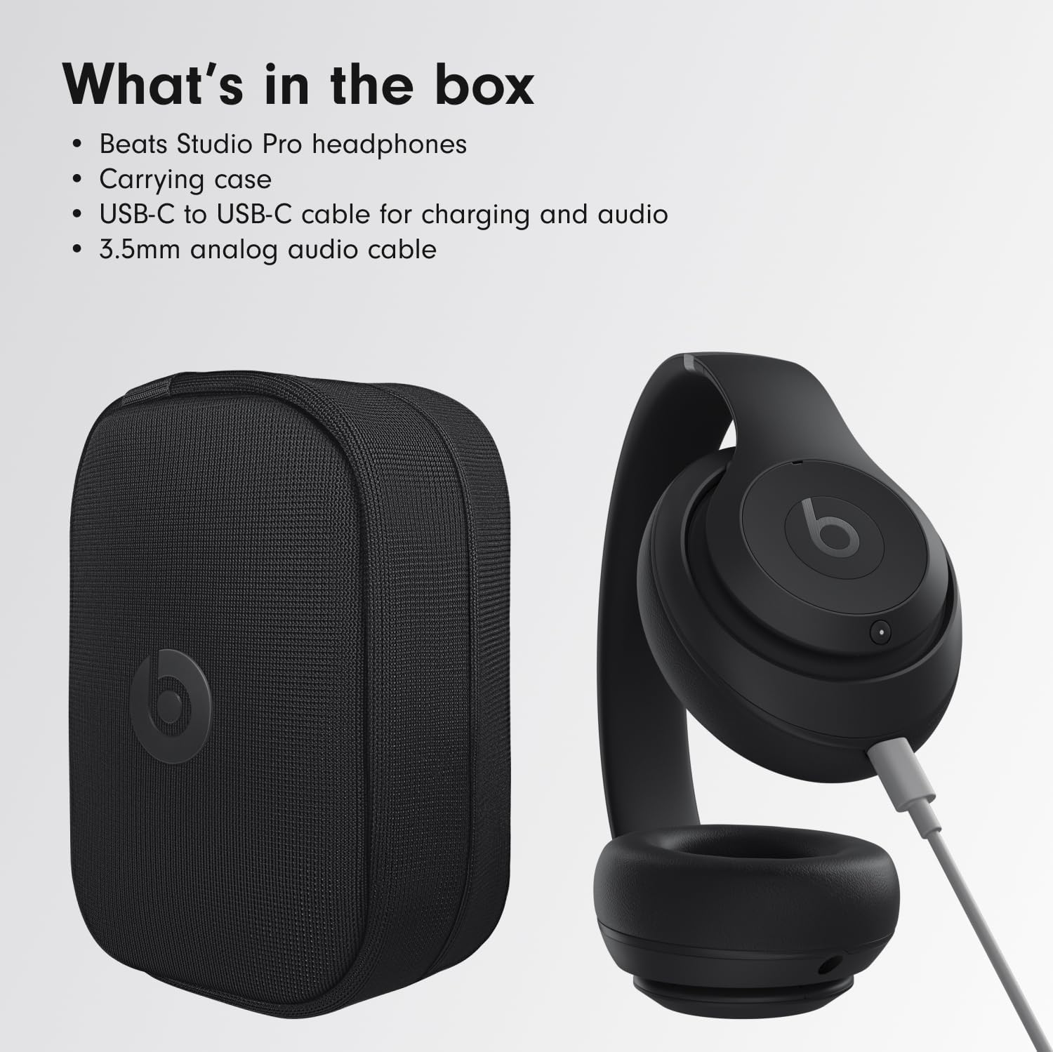 Beats Studio Pro Premium Wireless Over-Ear Headphones- Up to 40-Hour Battery Life, Active Noise Cancelling, Great for Travel & Commuting, USB-C Lossless Audio, Apple & Android Compatible -Black