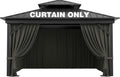 Outdoor Gazebo Curtain Replacement Universal 4-Panel Sidewalls 10' X 12',Outdoor Patio Waterproof Privacy Curtain with Double Zipper for Patio,Garden, and Backyard (Curtain Only)