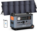 OSCAL PowerMax 6000 Solar Generator with 2x500W Solar Panels, 120/240V Split Phase Voltage 6000W AC Outlets (9000W Peak), 3600Wh Power Station Expandable to 57.6kWh, Emergency for Home