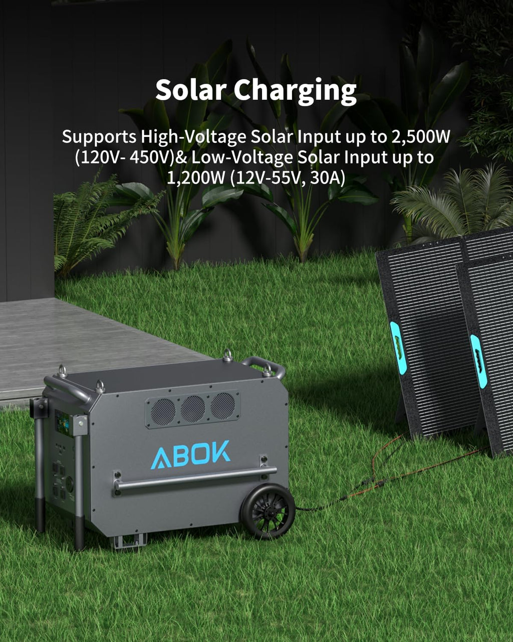 ABOK Ark7200 Portable Power Station, 120/240V 7200W AC Output, 9792Wh LiFePO4 Home Battery, Solar Generator for Forestry Operation, Construction Site, Emergency, Power Outages (Ark7200)