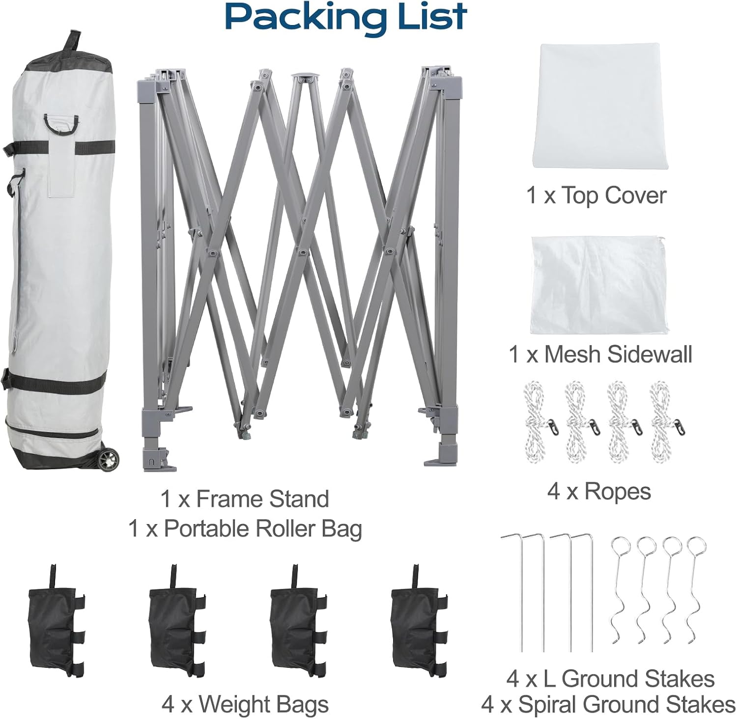 Aoodor 12x12 Ft Pop Up Canopy Tent with Netting, Water-Resistant 210D Oxford Fabric Shade, Easy Assembly Commercial Gazebo with Wheeled Carry Bag & 4 Sand Bags for Camping, Party, Gray