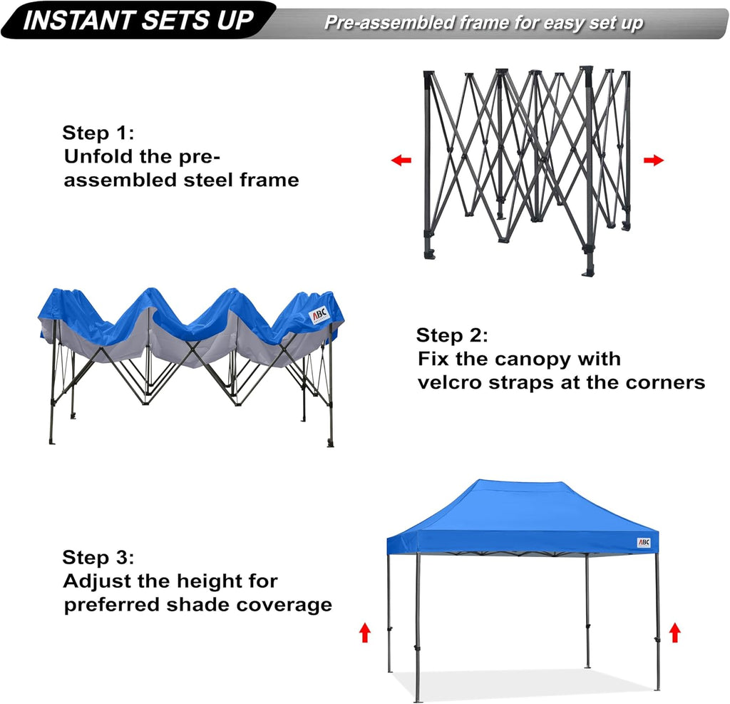ABCCANOPY Patio Pop Up Canopy Tent 8x12 Commercial-Series (Blue)