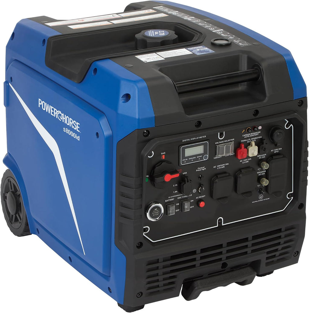 Powerhorse Inverter Generator, 8000 Surge Watts, 6000 Rated Watts, 62dB, Dual Fuel