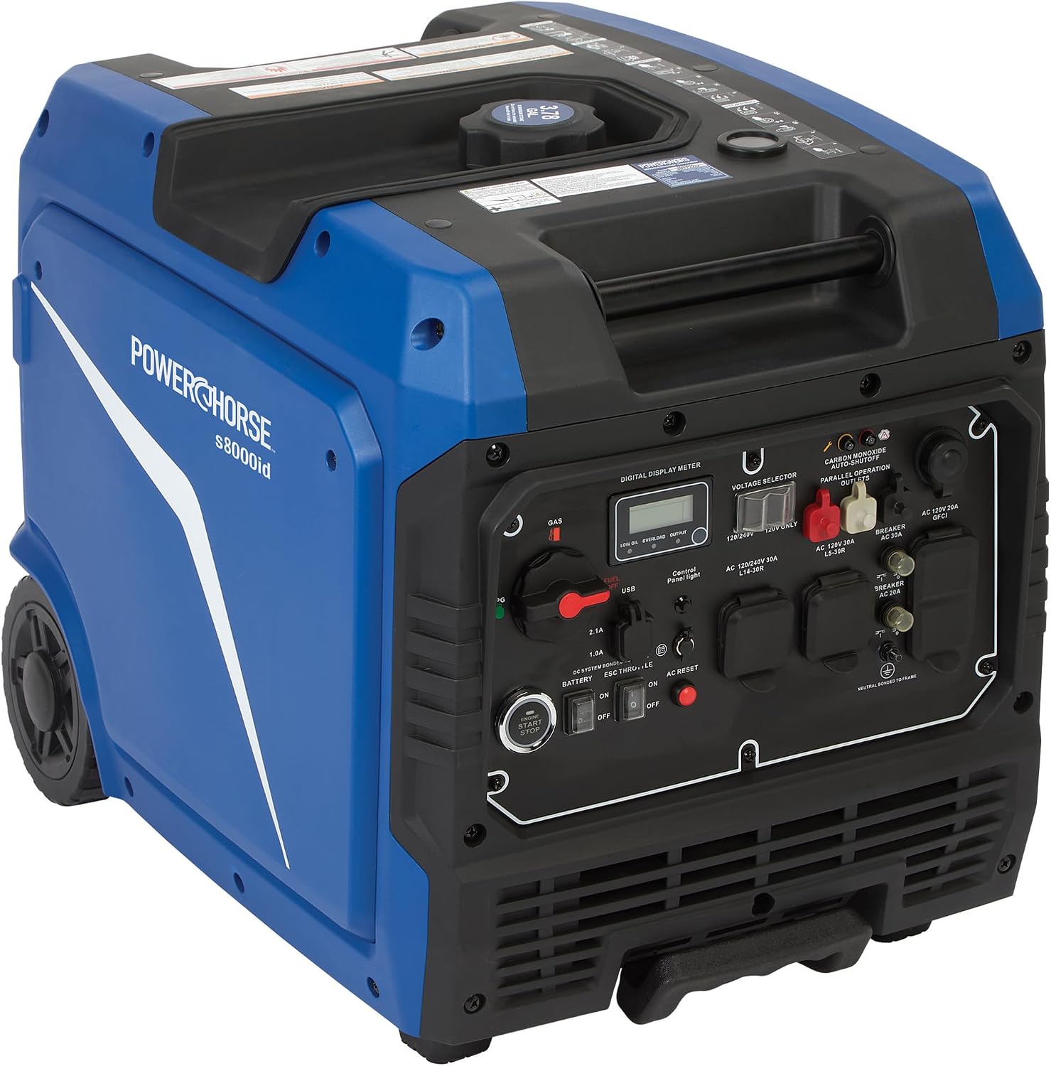 Powerhorse Inverter Generator, 8000 Surge Watts, 6000 Rated Watts, 62dB, Dual Fuel