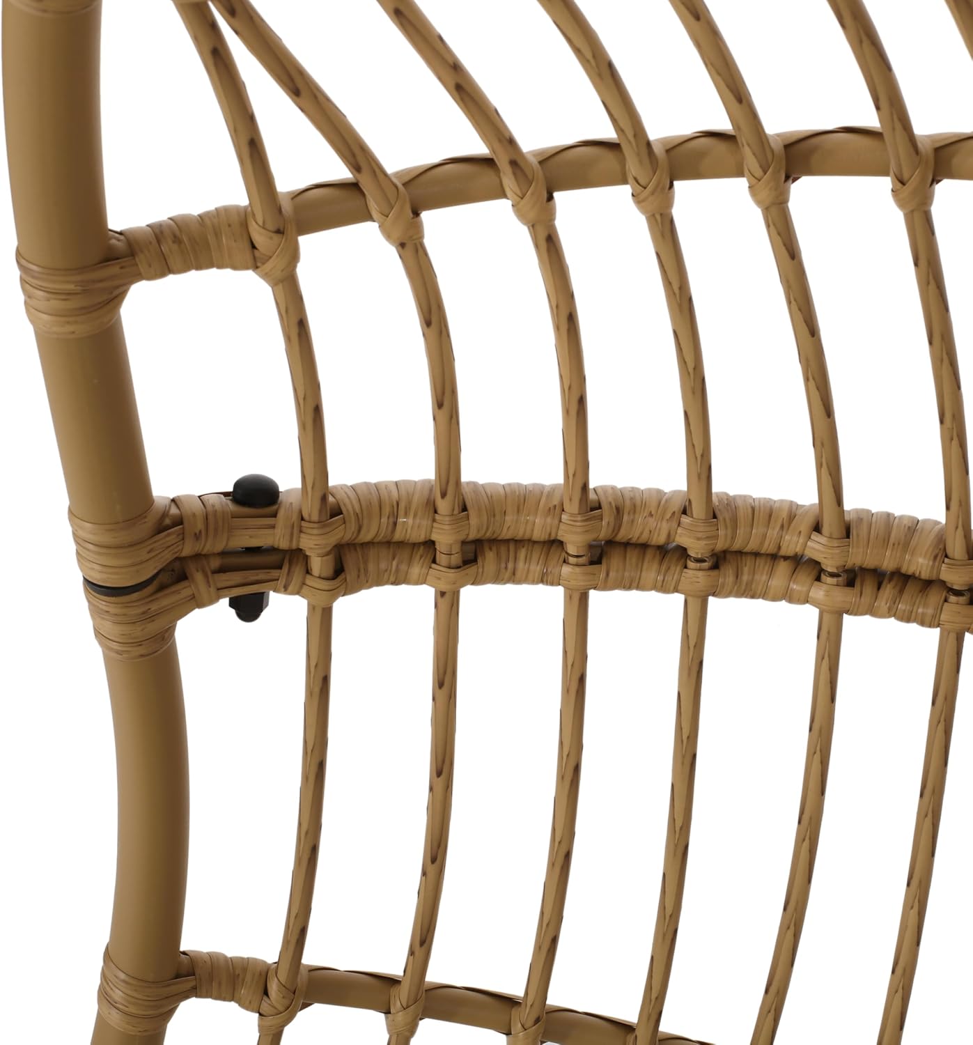 Christopher Knight Home Mariah Wicker Hanging Chair with Cushion, Outdoor Indoor Basket Chair, Boho Garden Lounger Porch Swing Furniture, Modern Patio Decor, Light Brown and Beige