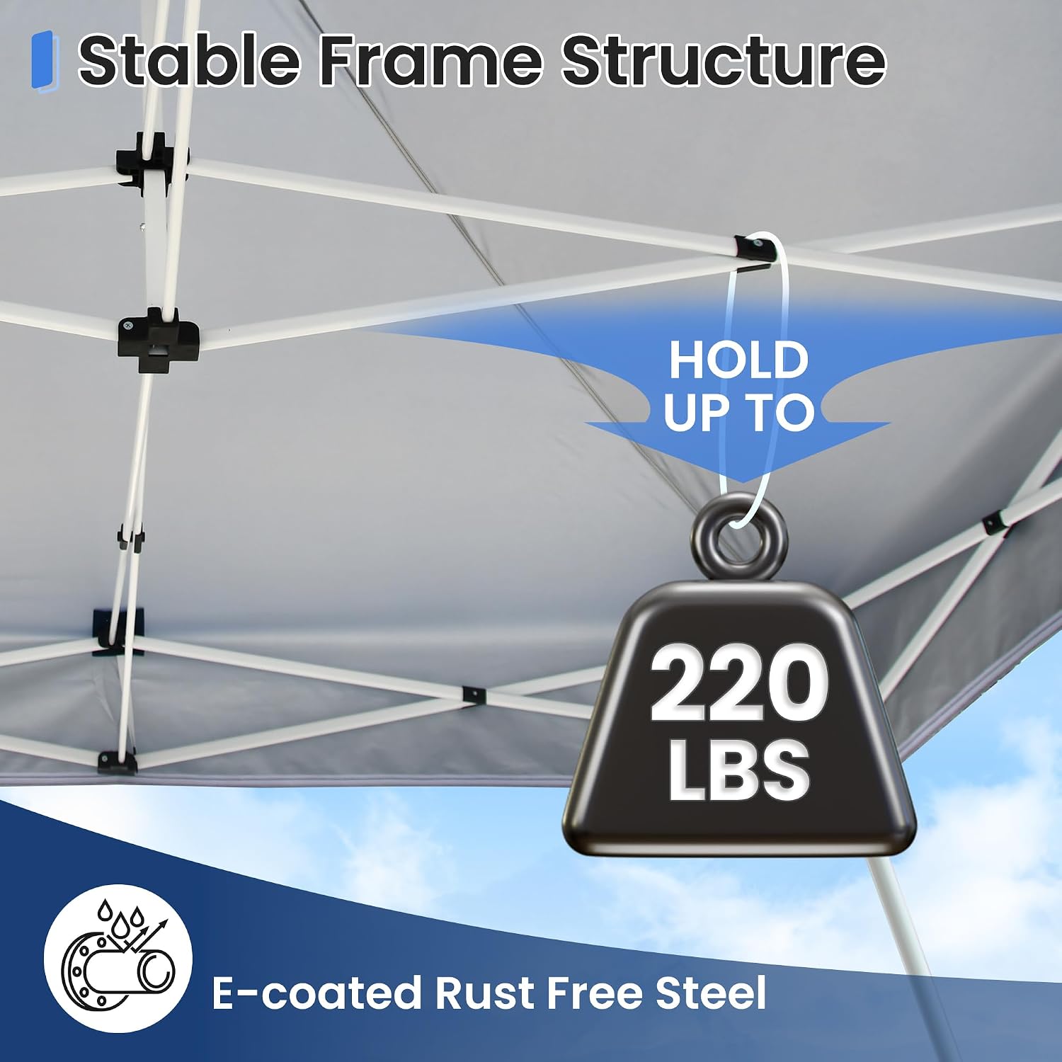 Pop Up Canopy Tent Instant Shelter, Portable Outdoor Sun Shade (Light Blue, 10x10 with Sidewalls)