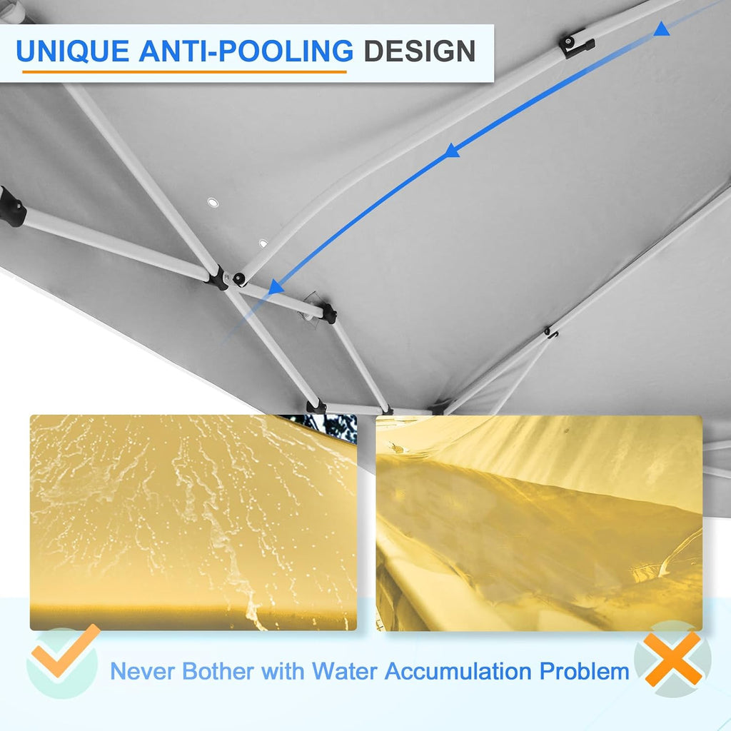 EAGLE PEAK Commercial Canopy 12x12 Pop Up Canopy Tent with 1 Sidewall, Easy Setup Heavy Duty Instant Event Shelter for Vendors & Markets, Outdoor Sun Shade, Beige