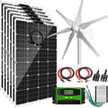 1120 Watts 12Volt Solar Wind Hybrid System Kit: 400W 6-Blade Wind Turbine Generator with Charge Controller,6pcs 120W Flexible Monocrystalline Solar Panel.for Home Boat RV Camping