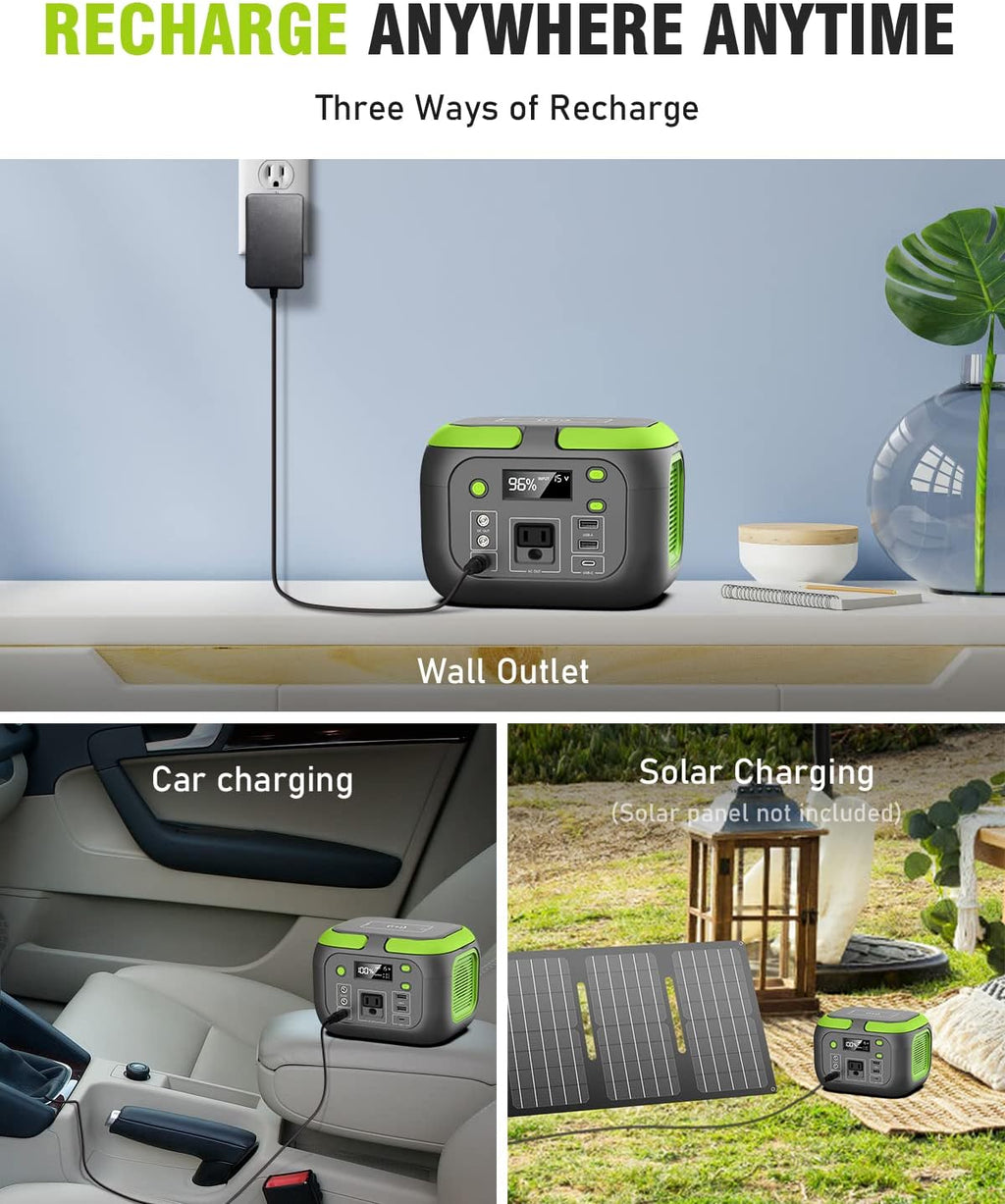 SinKeu 200W Portable Power Station with 40W Solar Panel Included, 155Wh Backup Solar Power Generator with AC Outlets DC USB Type-C for Camping Boat Travel Outdoor Adventures Home Emergency