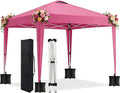 10x10 Pop Up Canopy Outdoor Party Tent with 4 Sidewalls, Outdoor Wedding Party Tent Waterproof UV50 Commercial Canopy Event Shelter Gazebo Tents for Parties, 4 pcs Weight Bag,Carry Bag