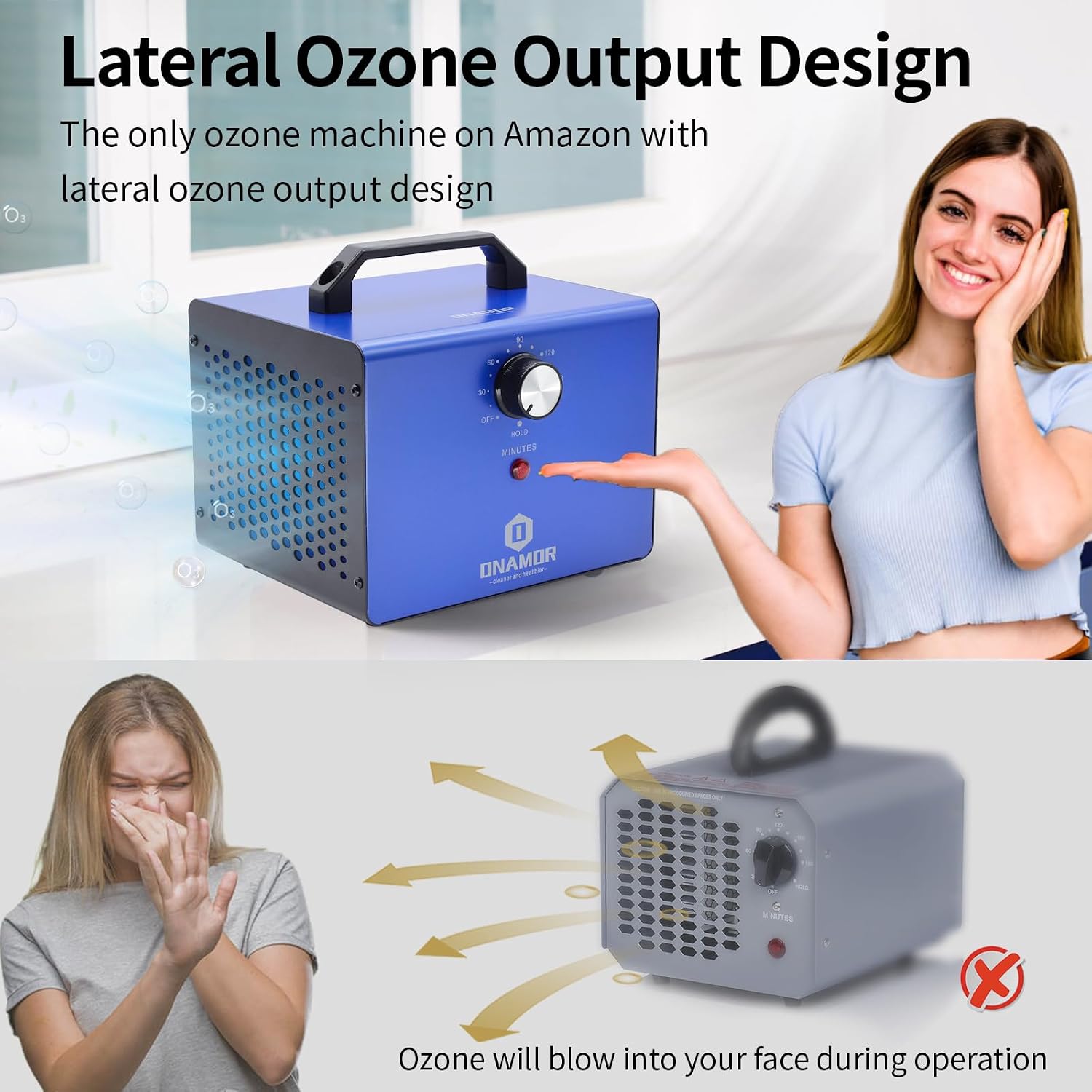 ONAMOR Bundle | Ozone Generator 80000mg and Ozone Generator 83000mg - Ozone Machine Ionizer & O3 Deodorizer for Home, Smoke, and Pet Room.