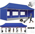 Hoteel 10x30 Pop Up Canopy Tent Heavy Duty with 5 Sidewalls, Waterproof Party Tent, Easy Set-up Commercial Instant Tents with Roller Bag & Sandbags, Hexagonal Leg (1-Year Warranty)