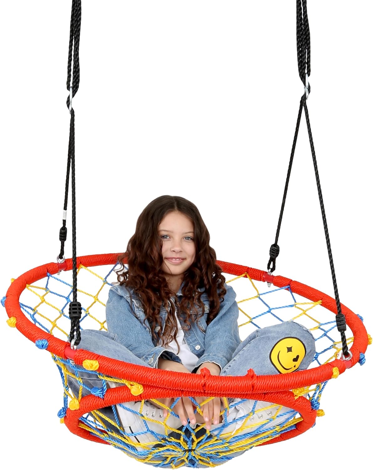 Fun and Function - Web Chair Swing - Indoor/Outdoor Swing for Kids - Hanging Spider Net Swing Chair - Web Swing for Tree, Playground, Ceiling or Frame - Up to 220 lbs