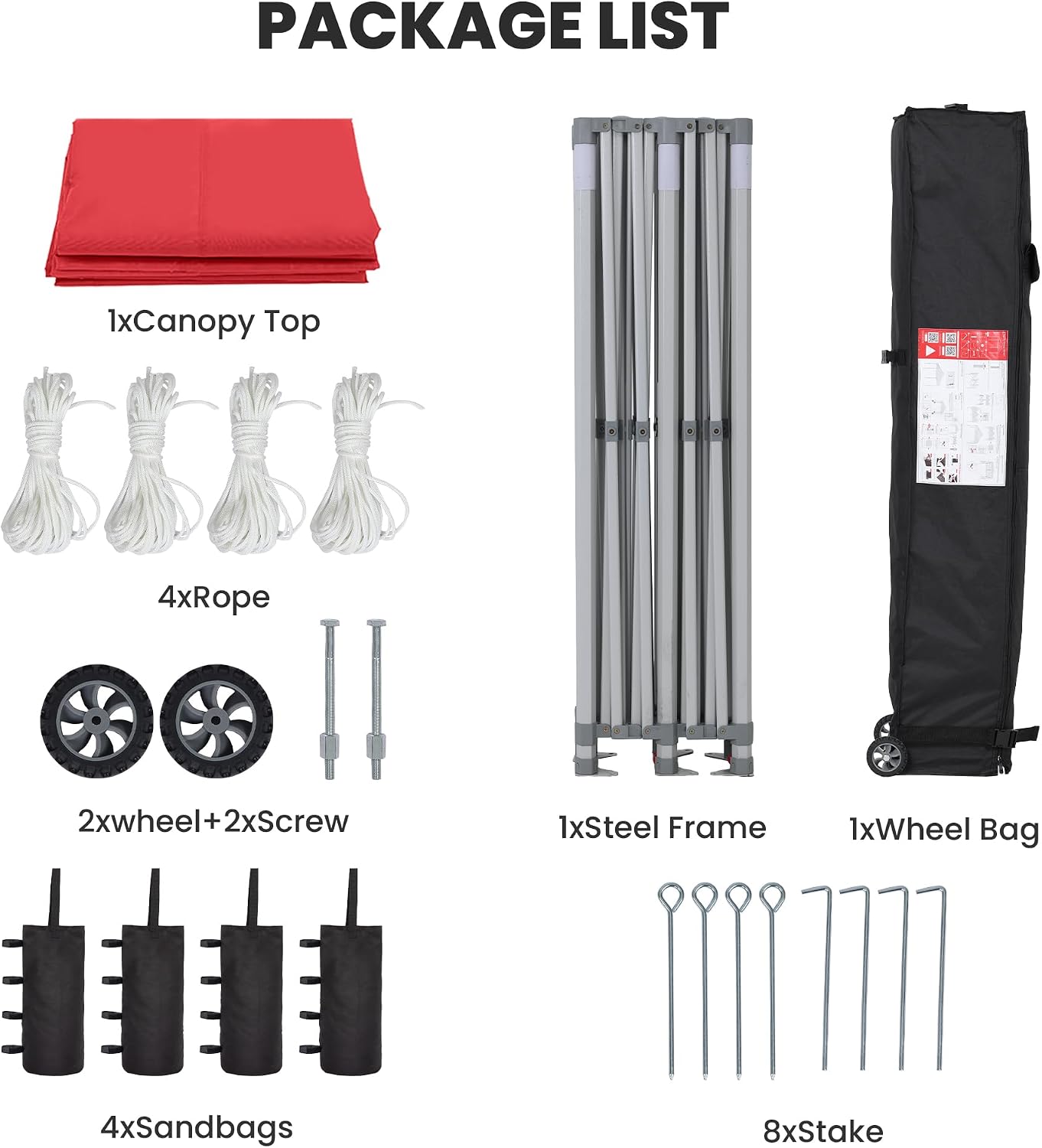 GDY 10x10 Ft Steeple Outdoor Pop Up Canopy Tent, Commercial Portable Instant Folding Gazebos, Hexagonal Tube Patio Canopies with Wheel Bag, Red.