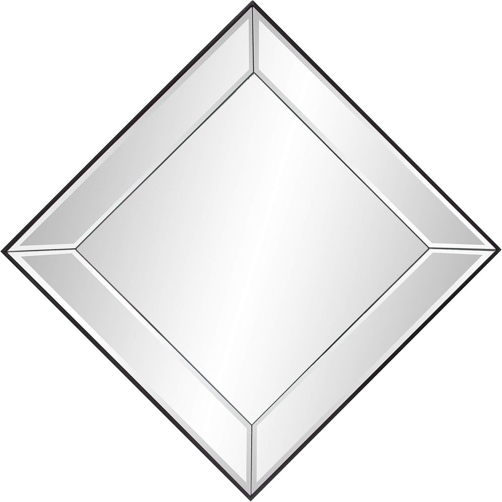 Howard Elliott Collection Vogue Inward Rectangular Hanging Wall Mirror, Large Silver Decorative Wall Mounted Vanity Mirror with Glass Frame for Bedroom, Living Room & Entryway, 30 x 30 Inch