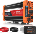 BELTTT 2000W Pure Sine Wave Inverter, Inverter 12V DC to 120V AC for Solar, RV, Truck, Outdoor, Power Inverter with Dual AC and 20A Socket, 5V 2.1A USB, Surge 4000W, Hardwire Port, Remote Controller