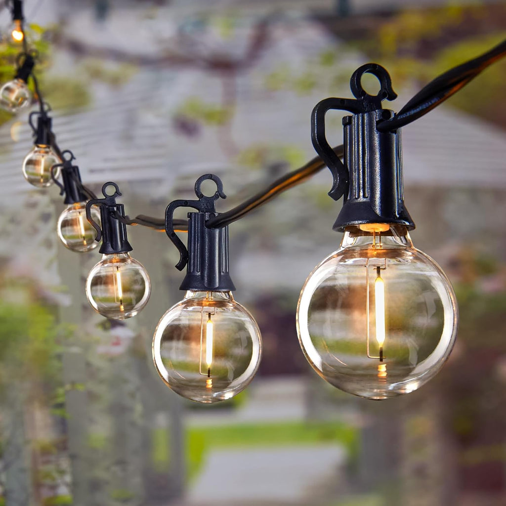 Brightown 209FT LED Outdoor String Lights - Patio Lights with 100 Shatterproof Clear Dimmable Edison Bulbs, Waterproof Connectable Hanging Light for Outside Backyard Porch Party Christmas Decoration