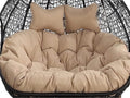 2 Person Egg Chair Cushion Replacement Double Hanging Rattan Chair Cushion Hanging Rocking Chair with 2 Adjustable Headrests Hanging Mattress for Patio Garden Furniture(J)