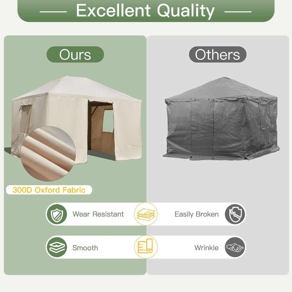 YOLENY Winter Cover for 1013 Hardtop Gazebo, All-Season Gazebo Accessory, Transform for Winter with Mesh Screens and Doors