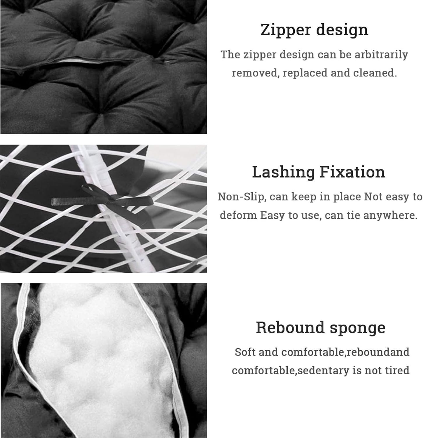 ZTGL C,1 pc 170x120cm, Large Water Proof Papasan Chair Cushion, Thicken Indoor Outdoor Rocking Chair Cushion, Rattan Hanging Basket Cushion, 2 Person Egg Nest Replacement Pad
