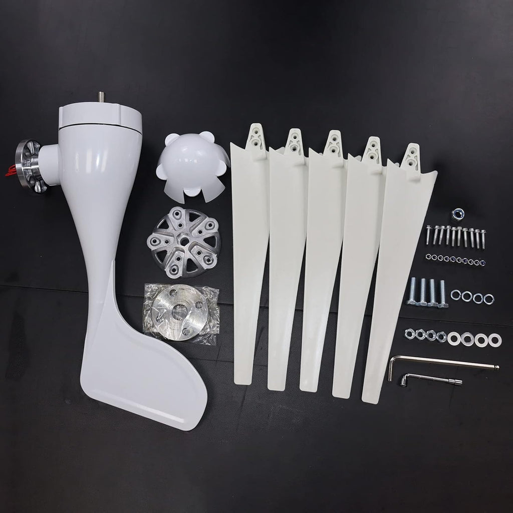Wind Turbine Generator Kit, 1200W 5 Blade Wind Generators for Home, 12V 800RPM Power Kit with Controller, Windmill Generator for Solar&Wind System