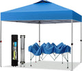 PHI VILLA 10x10 Pop Up Canopy Tent Easy Outdoor Sun Shade for Events Party Tent, 100 Sq. Ft of Shade, Blue
