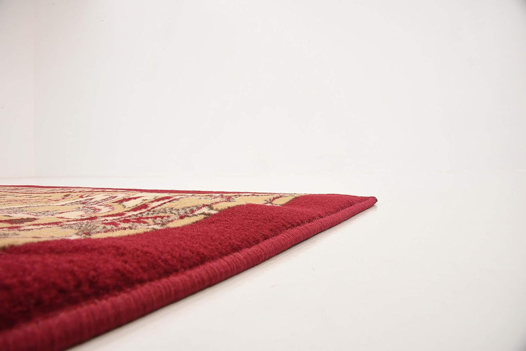 Unique Loom Reza Collection Traditional Persian Style Area Rug, 9 x 12 ft, Burgundy/Ivory