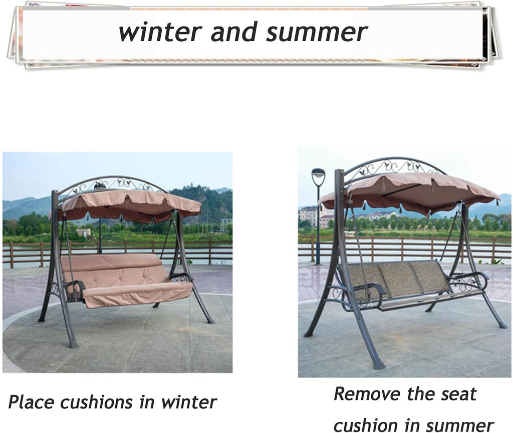 Outdoor Courtyard Porch Swing Iron Swing Hanging Chair Rocking Chair Hammock Swing Chair Suitable for Garden Poolside (