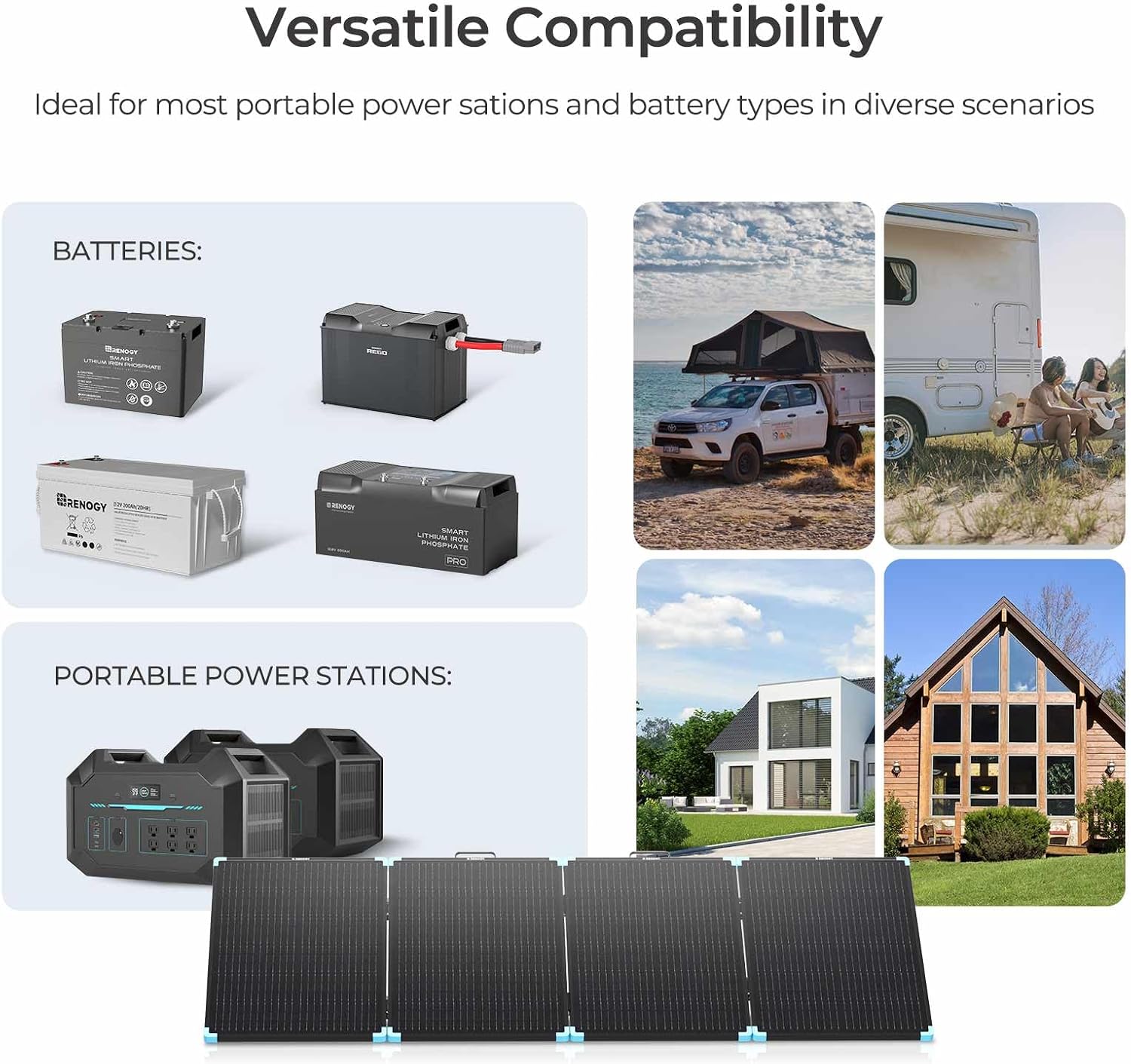 Renogy 220W Portable Solar Panel Suitcase, 23% High Efficiency Foldable Solar Charger for Power Station, Durable for Decades, with Sturdy Kickstands, IP67 Waterproof for RV Camping Off-Grid Blackouts
