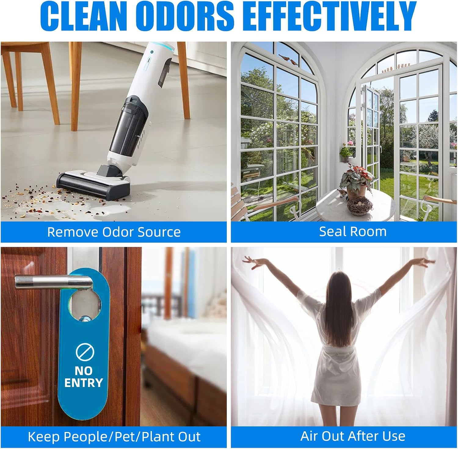 Ozone Generator, O3 Air Purifiers Odor Eliminator, High Capacity Ozone Machine, Ionizer Air Purifier Ozone for Home, Commercial, Industrial (Blue,10000mg/h)