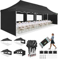 COBIZI 10x30 Pop up Canopy with 8 Removable Sidewalls & 4 Sandbags, Party Tent for Parties, Wedding, and Commercials, Waterproof and Instant Shelter UV50+ Ez Outdoor Canopy Tent with Roller Bag