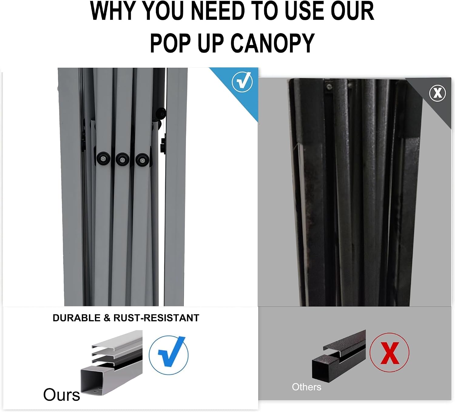 SANWAY 10x10 Pop Up Canopy Tent with Sidewalls x 4 – Easy Setup Canopy Tent, Waterproof, UV-Resistant, Portable with Carry Bag for Outdoor Events, Camping, and Backyard Parties – Silver White