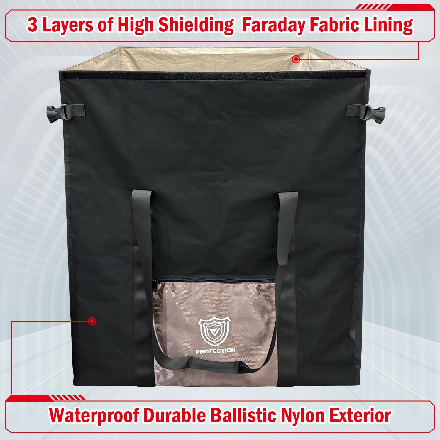 Faraday Bag for Generators and Extra-Large Electronic Devices, Military-Grade Faraday Cage for EMP Protection & Digital Forensics to Protect Personal Security (X-Large)
