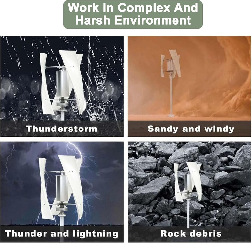 Vertical Wind Turbine Generator for Home 1500W 12V 24V 48V with MPPT Low Noise, energy efficient wind power for Farm Garden for Marine,RV,Home,Windmill Generator color-220V