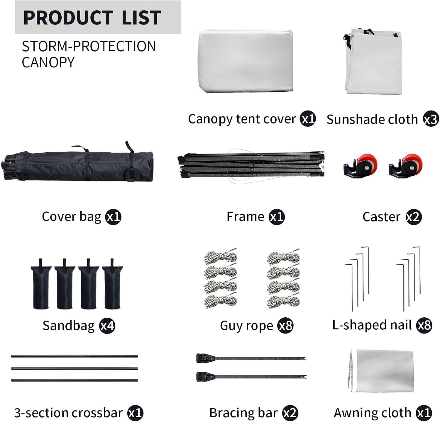 10x10 Pop up Canopy Tent with Awning Easy up Canopy with Wheel Bag Heavy Duty Waterproof Canopy Commercial Gazebo Tent for Outdoors Parties Vendors (Light Grey)