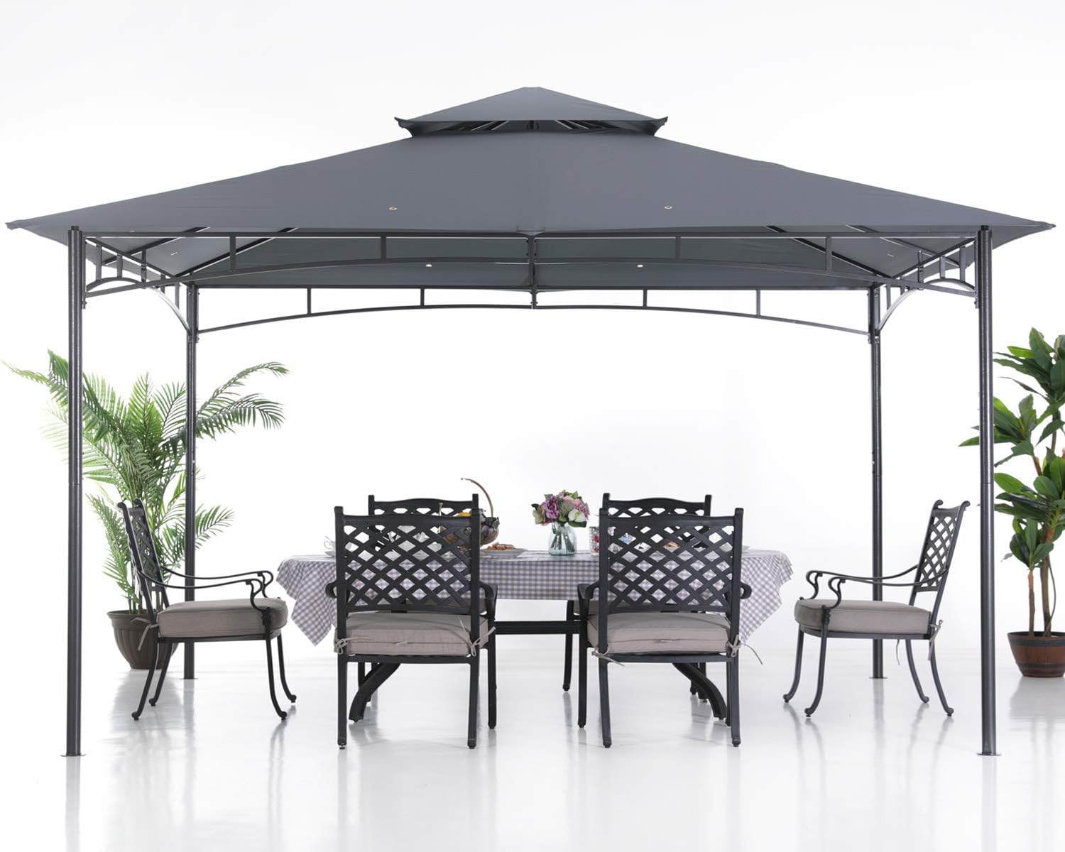 ABCCANOPY Gazebos for Patios 10x12 - Outdoor Steel Frame Gazebo for Lawn Backyard Garden Deck (Dark Gray)